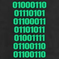Fuck Off In Binary Code  Crop Fleece Hoodie