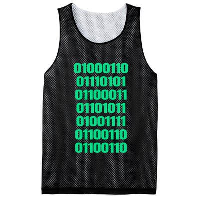 Fuck Off In Binary Code  Mesh Reversible Basketball Jersey Tank