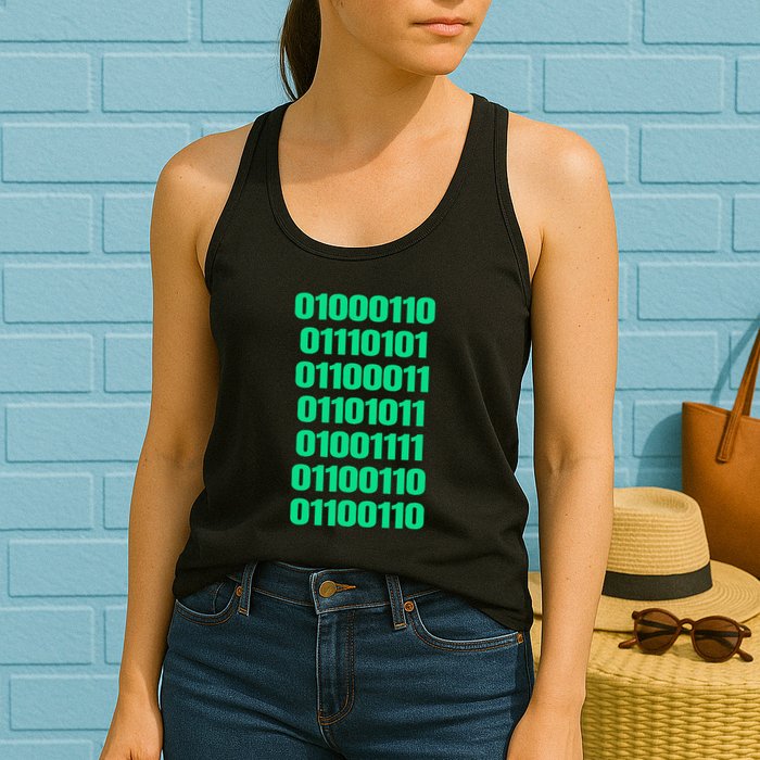 Fuck Off In Binary Code  Womens Tank Top