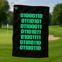 Fuck Off In Binary Code  Golf Towel