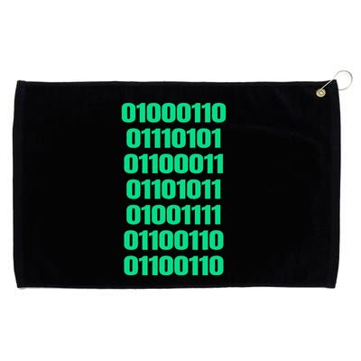 Fuck Off In Binary Code  Grommeted Golf Towel