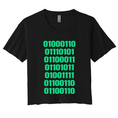 Fuck Off In Binary Code  Crop Top