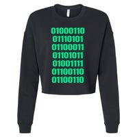 Fuck Off In Binary Code  Cropped Pullover Crew