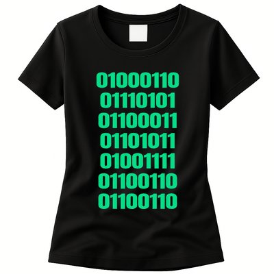 Fuck Off In Binary Code  Womens T-Shirt