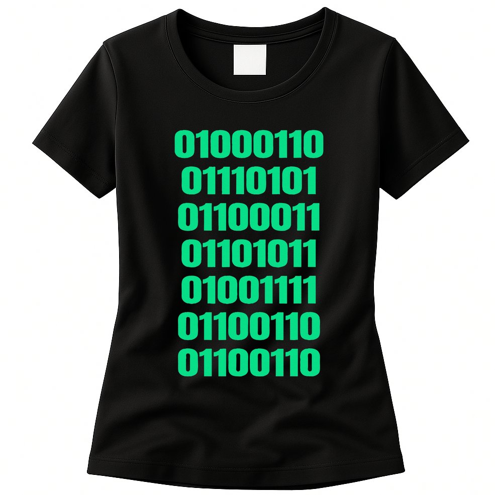 Fuck Off In Binary Code  Womens T-Shirt