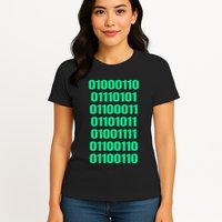 Fuck Off In Binary Code  Womens T-Shirt