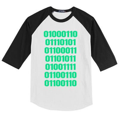 Fuck Off In Binary Code  Kids Colorblock Raglan Jersey