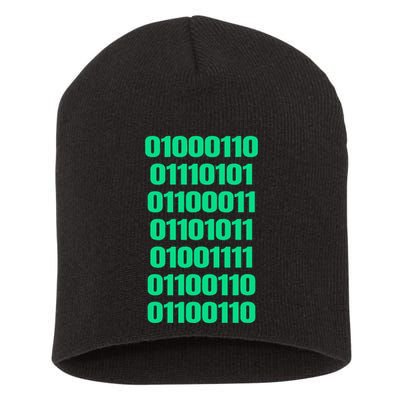 Fuck Off In Binary Code  Short Acrylic Beanie