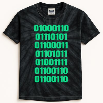 Fuck Off In Binary Code  Kids Tie-Dye T-Shirt