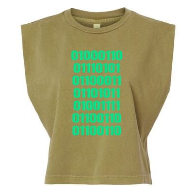 Fuck Off In Binary Code  Garment-Dyed Women's Muscle Tee
