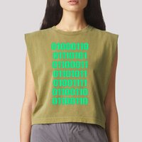 Fuck Off In Binary Code  Garment-Dyed Women's Muscle Tee