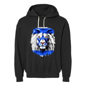 Flag of Israel lion Jewish Israel Flag Garment-Dyed Fleece Hoodie