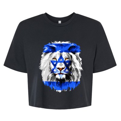 Flag of Israel lion Jewish Israel Flag Bella+Canvas Jersey Crop Tee