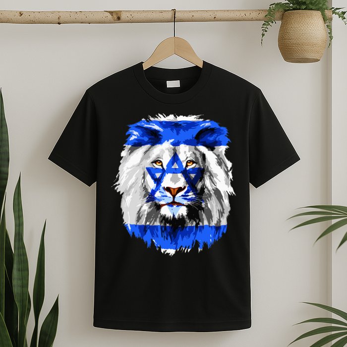 Flag of Israel lion Jewish Israel Flag T-Shirt