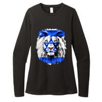 Flag of Israel lion Jewish Israel Flag Womens CVC Long Sleeve Shirt