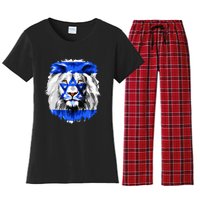 Flag of Israel lion Jewish Israel Flag Women's Flannel Pajama Set