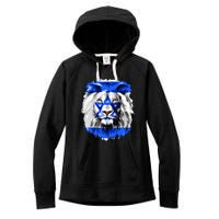 Flag of Israel lion Jewish Israel Flag Women's Fleece Hoodie