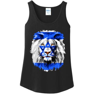 Flag of Israel lion Jewish Israel Flag Ladies Essential Tank