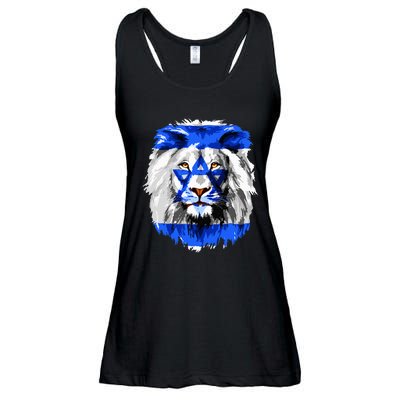 Flag of Israel lion Jewish Israel Flag Ladies Essential Flowy Tank