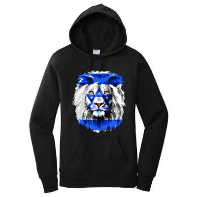 Flag of Israel lion Jewish Israel Flag Women's Pullover Hoodie