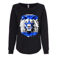 Flag of Israel lion Jewish Israel Flag Womens California Wash Sweatshirt