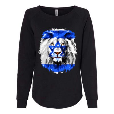 Flag of Israel lion Jewish Israel Flag Womens California Wash Sweatshirt