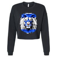 Flag of Israel lion Jewish Israel Flag Cropped Pullover Crew