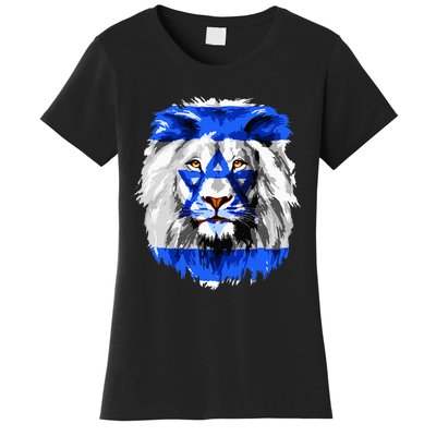 Flag of Israel lion Jewish Israel Flag Women's T-Shirt