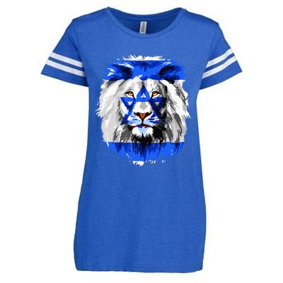 Flag of Israel lion Jewish Israel Flag Enza Ladies Jersey Football T-Shirt