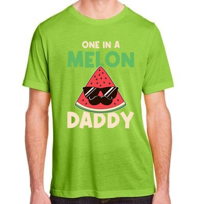 Fun One In A Melon Daddy Fathers Birthday Party Day Matching Gift Adult ChromaSoft Performance T-Shirt