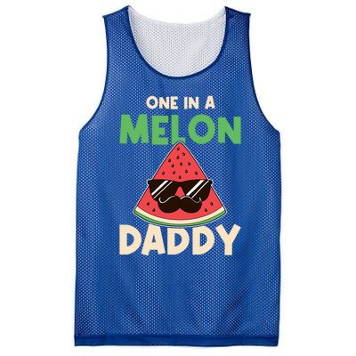 Fun One In A Melon Daddy Fathers Birthday Party Day Matching Gift Mesh Reversible Basketball Jersey Tank