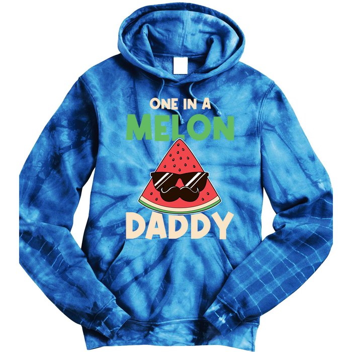 Fun One In A Melon Daddy Fathers Birthday Party Day Matching Gift Tie Dye Hoodie