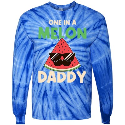 Fun One In A Melon Daddy Fathers Birthday Party Day Matching Gift Tie-Dye Long Sleeve Shirt