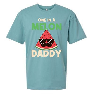 Fun One In A Melon Daddy Fathers Birthday Party Day Matching Gift Sueded Cloud Jersey T-Shirt