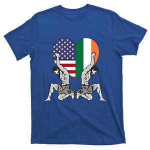 Flag Of Ireland And Flag Of Usa Irish Patriotic Gift T-Shirt