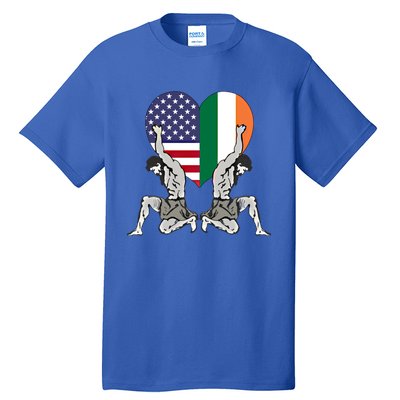 Flag Of Ireland And Flag Of Usa Irish Patriotic Gift Tall T-Shirt