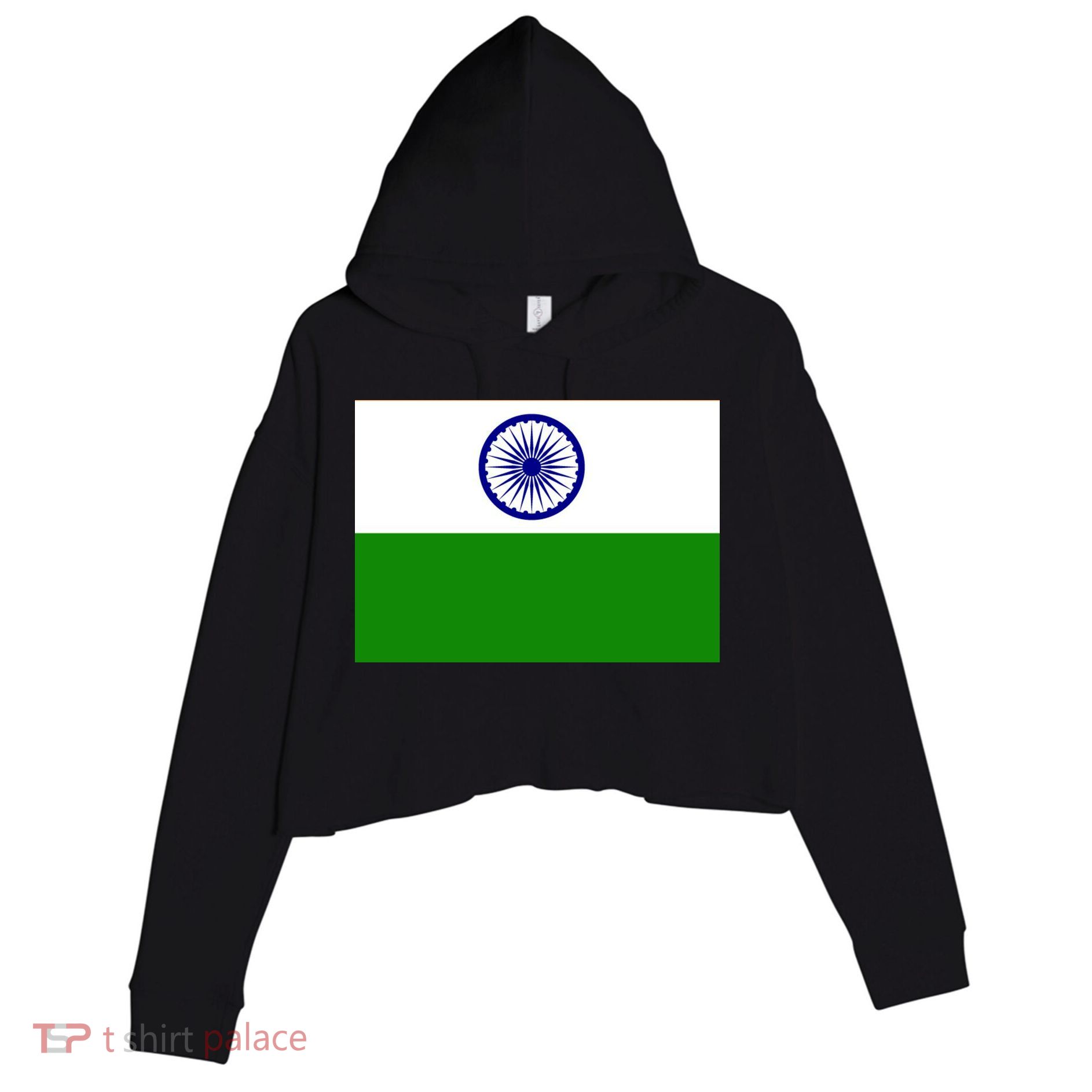 Flag of India Crop Fleece Hoodie