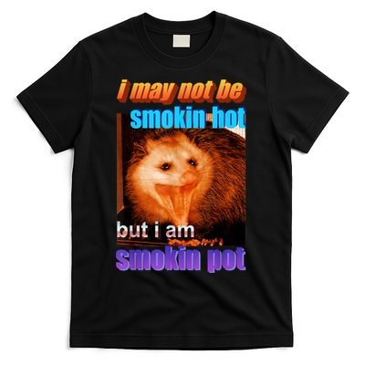 Funny Opossum I May Not Be Smoking Hot But I'm Smoking Pot T-Shirt