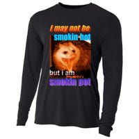Funny Opossum I May Not Be Smoking Hot But I'm Smoking Pot Cooling Performance Long Sleeve Crew