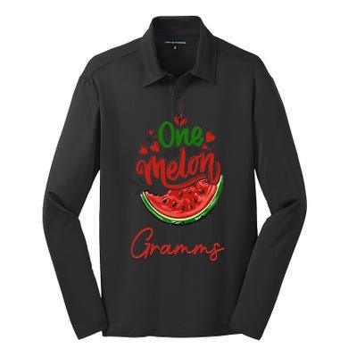 Funny One In A Melon Gramms Matching Group Gift Silk Touch Performance Long Sleeve Polo