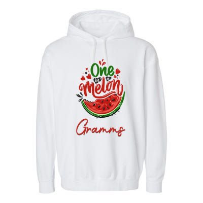 Funny One In A Melon Gramms Matching Group Gift Garment-Dyed Fleece Hoodie