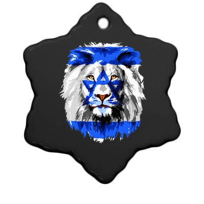 Flag of Israel lion Jewish Israel Flag Ceramic Star Ornament