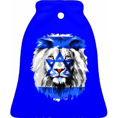 Flag of Israel lion Jewish Israel Flag Ceramic Bell Ornament