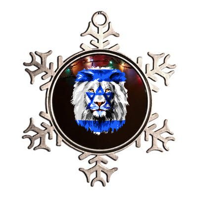 Flag of Israel lion Jewish Israel Flag Metallic Star Ornament