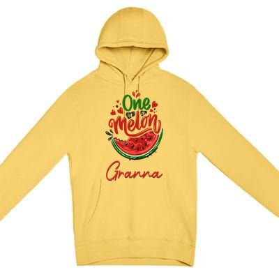 Funny One In A Melon Granna Matching Group Gift Premium Pullover Hoodie