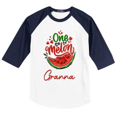 Funny One In A Melon Granna Matching Group Gift Baseball Sleeve Shirt