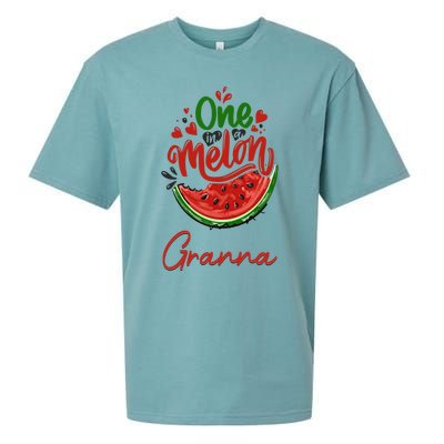 Funny One In A Melon Granna Matching Group Gift Sueded Cloud Jersey T-Shirt