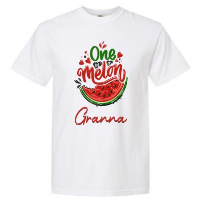 Funny One In A Melon Granna Matching Group Gift Garment-Dyed Heavyweight T-Shirt