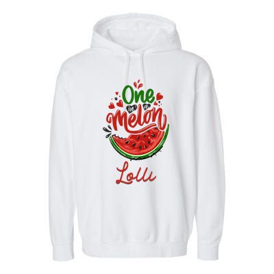 Funny One In A Melon Lolli Matching Group Cool Gift Garment-Dyed Fleece Hoodie