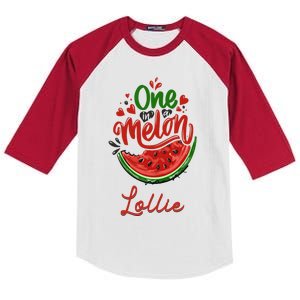 Funny One In A Melon Lollie Matching Group Gift Kids Colorblock Raglan Jersey